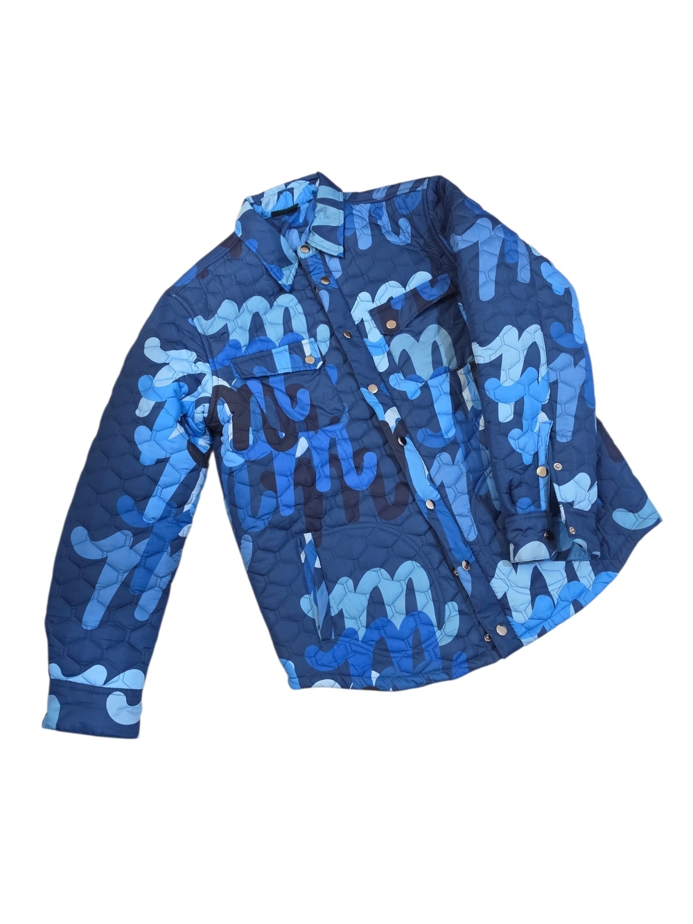 MIFLAND Blue Lighweight Quilted Shirt Jacket